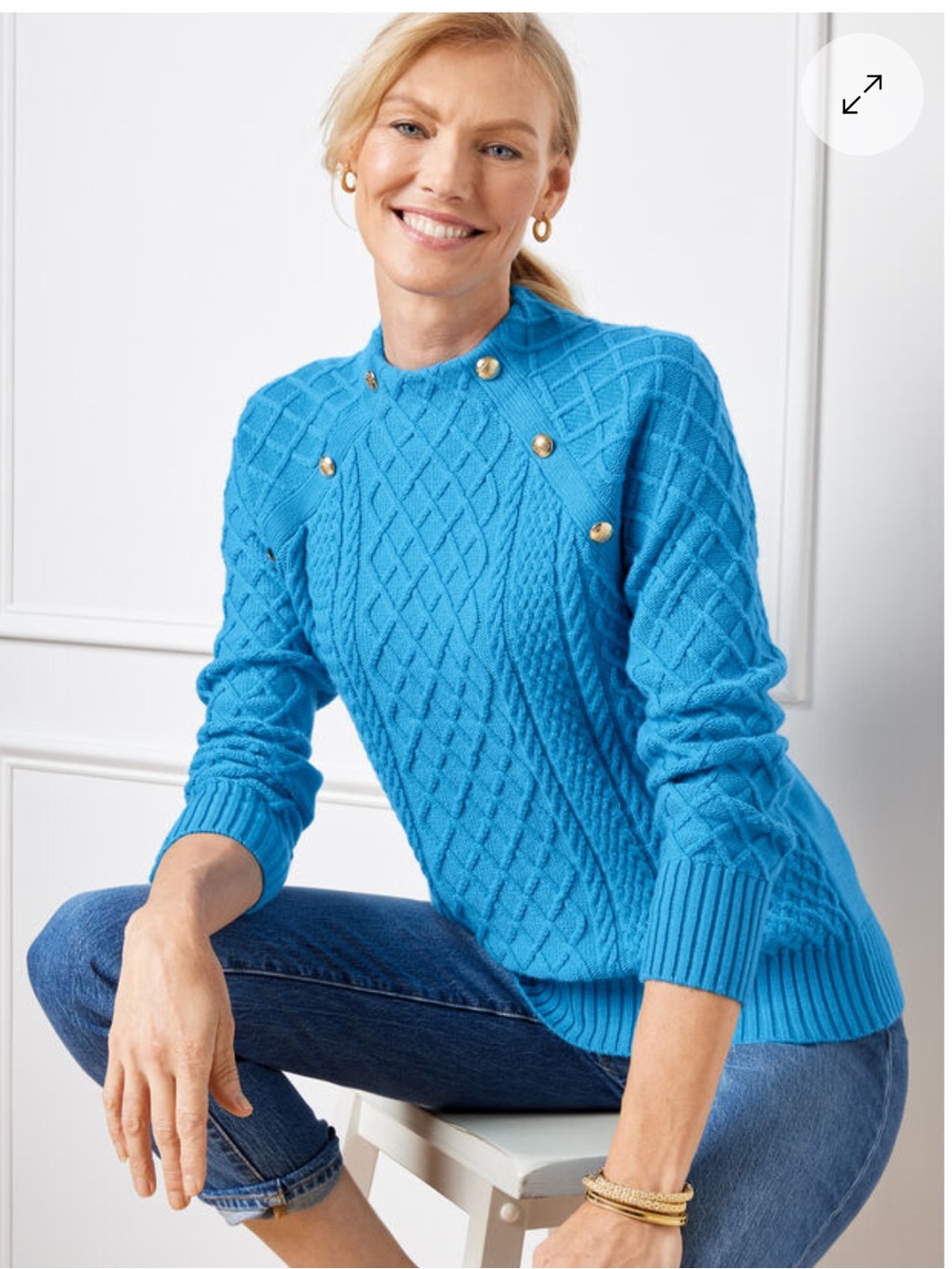 Talbots Mockneck Cable Knit Sweater